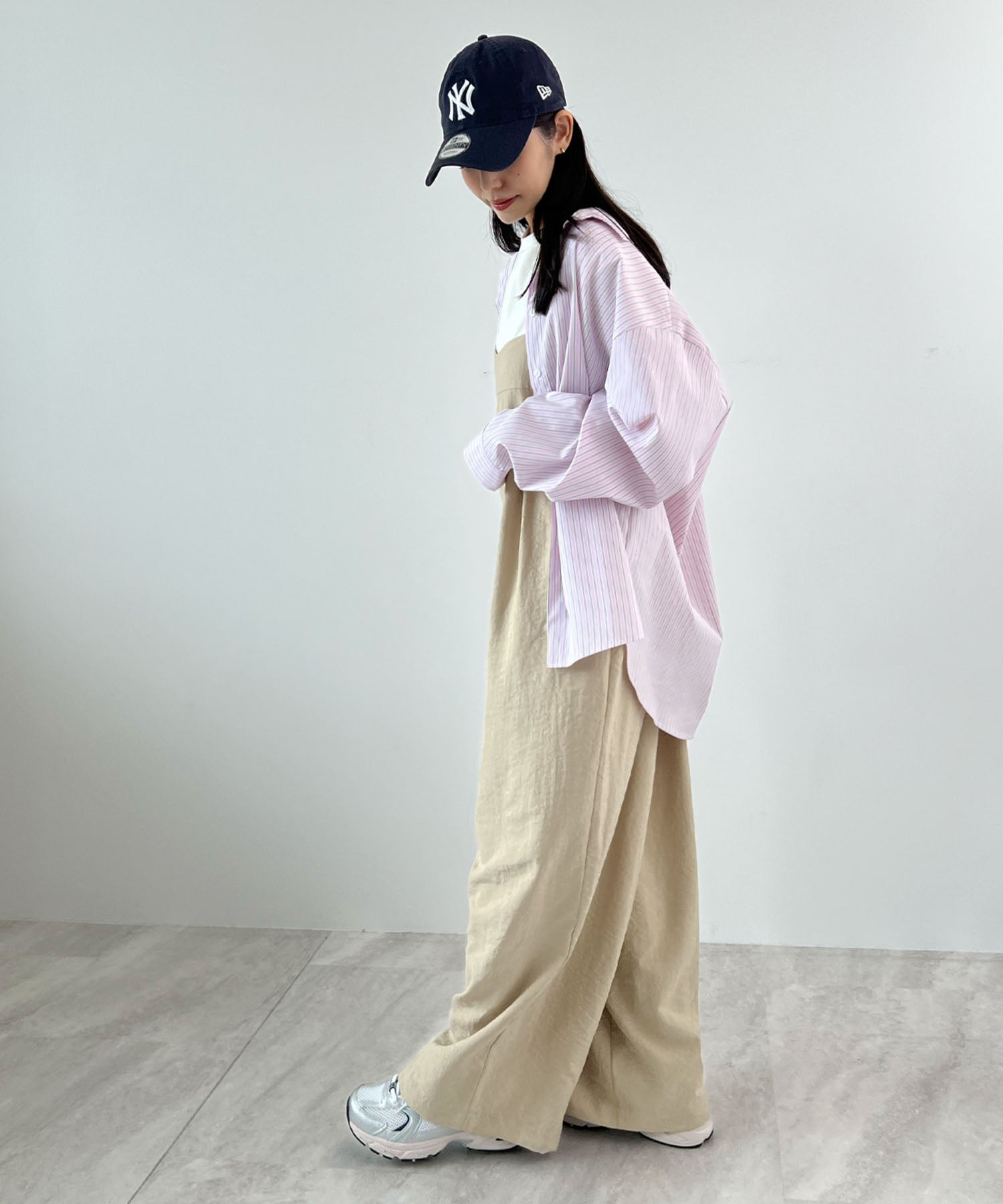 フューティアランド Futier Land ピーチ起毛タックサロペット (ベージュ) ベージュ