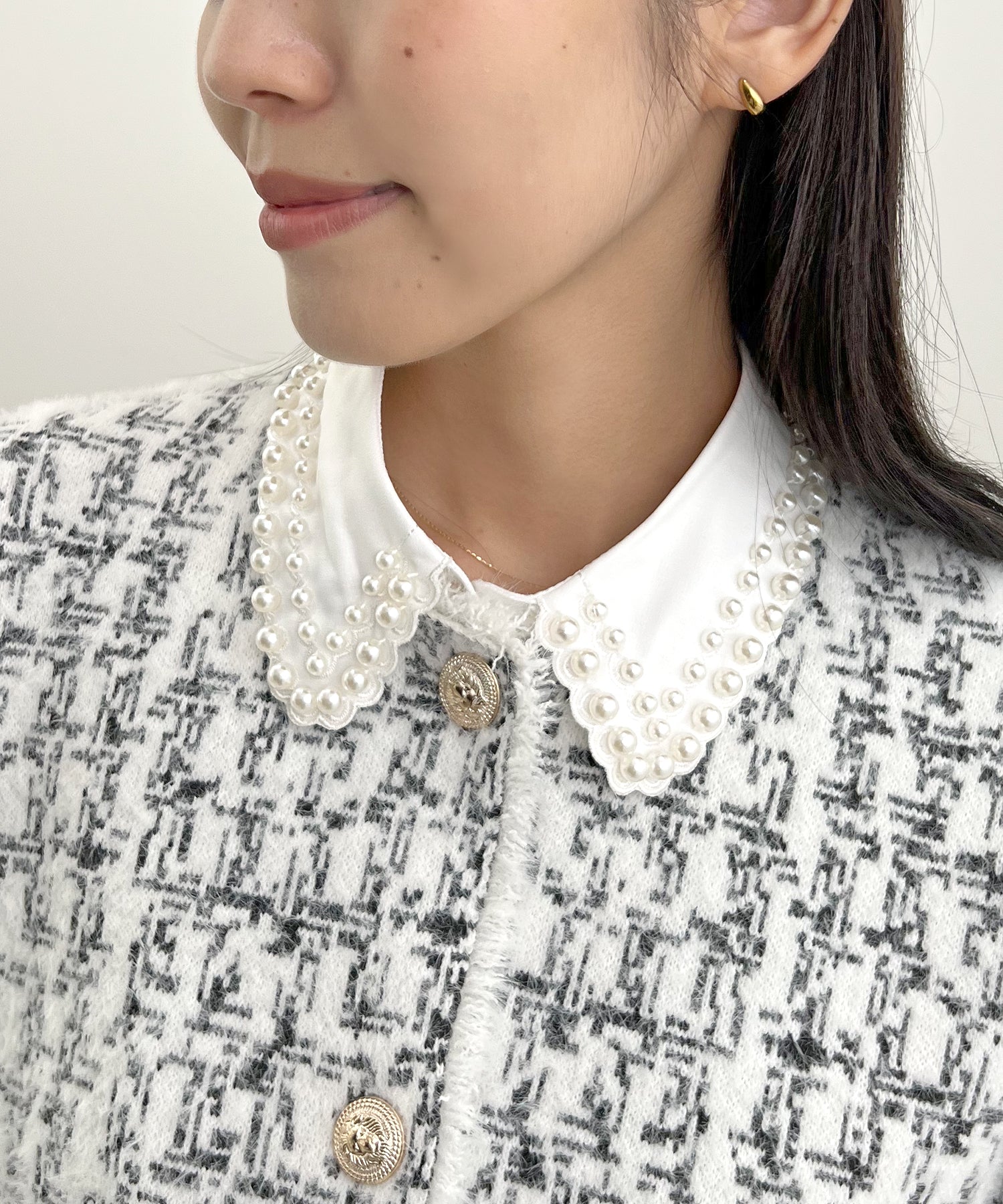 フューティアランド Futier Land パールビジュー付け襟 (ホワイト) ホワイト