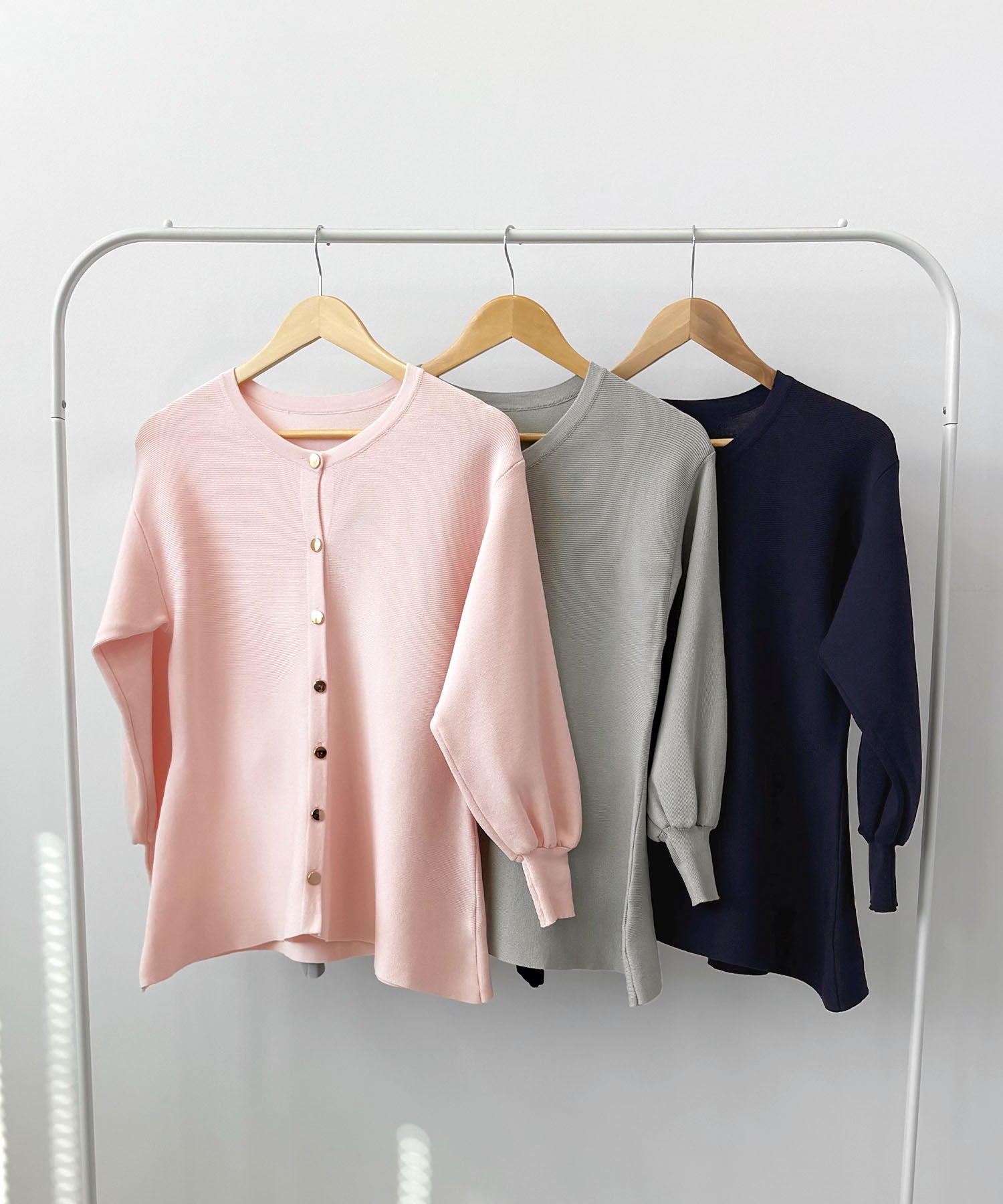 フューティアランド Futier Land ペプラムニットカーディガン (ライトグレー) ライトグレー