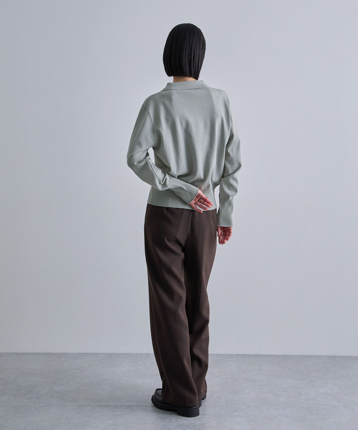 フューティアランド Futier Land ポケット付きポロニット (グレー) グレー