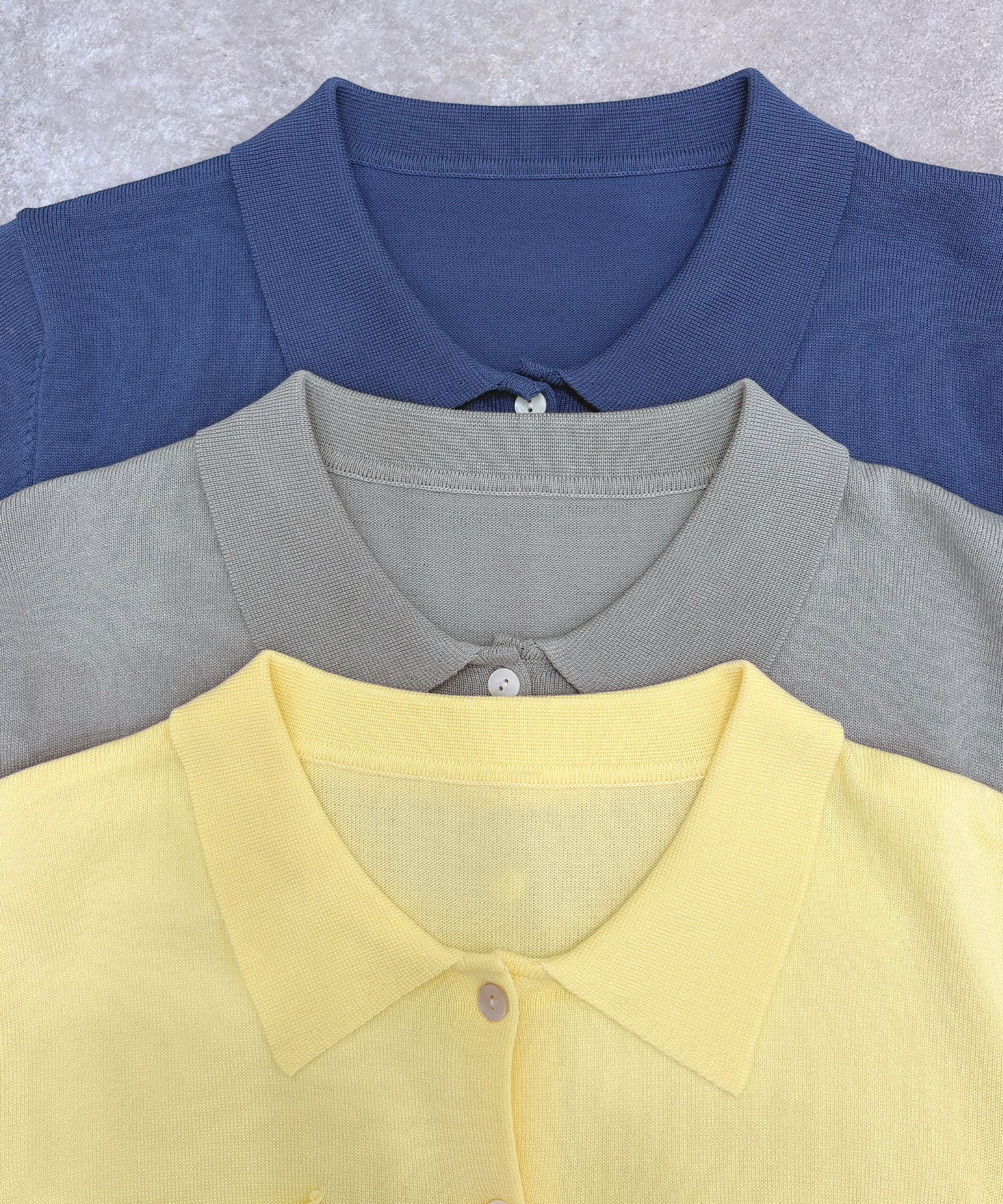 フューティアランド Futier Land ポケット付きポロニット (グレー) グレー