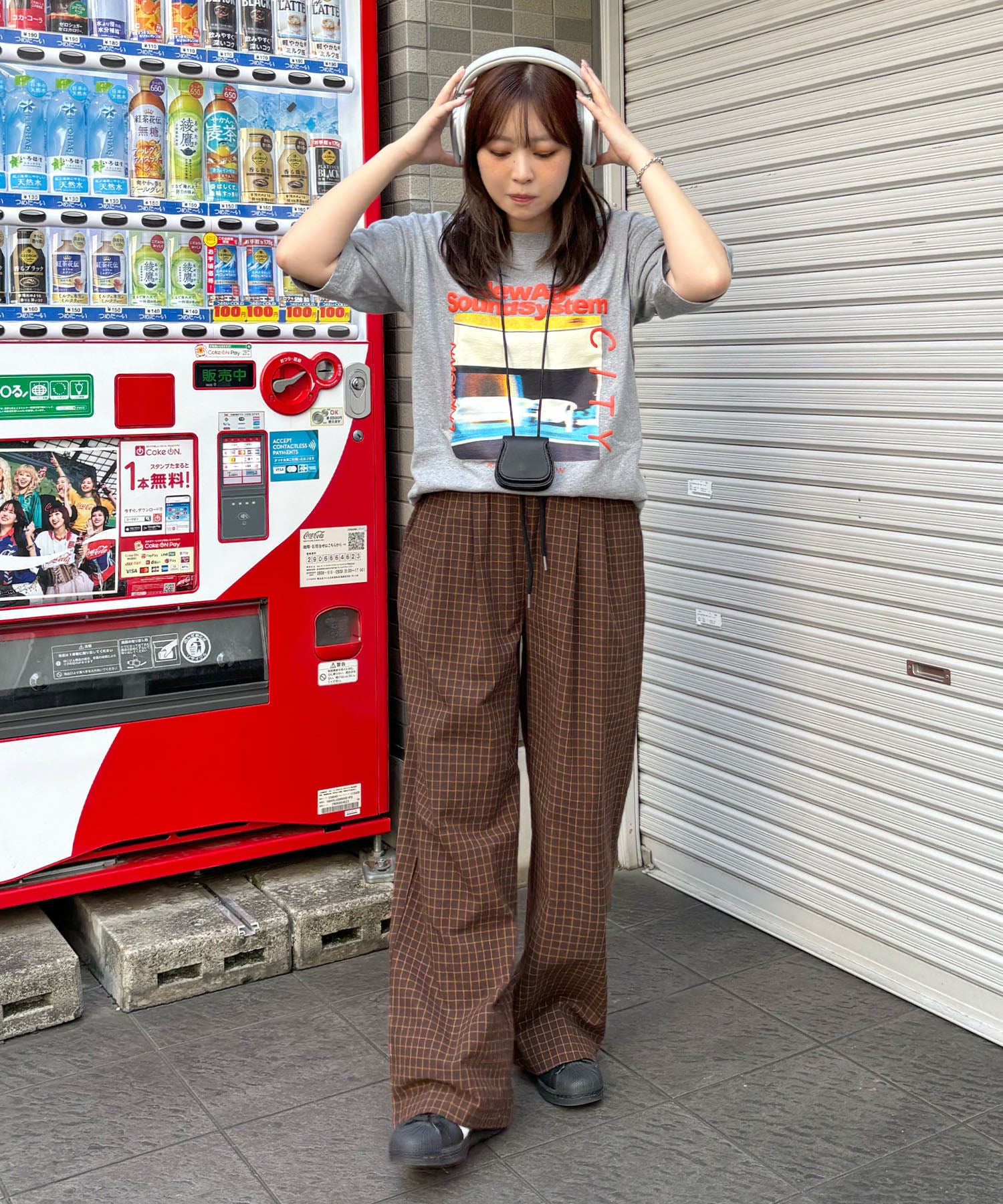 フューティアランド Futier Land チェックワイドイージーパンツ (ブラウン) ブラウン