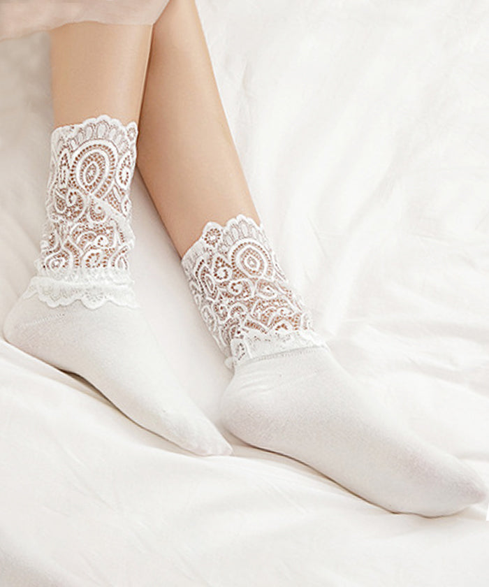 フューティアランド Futier Land レース切替ソックス (ホワイト) ホワイト