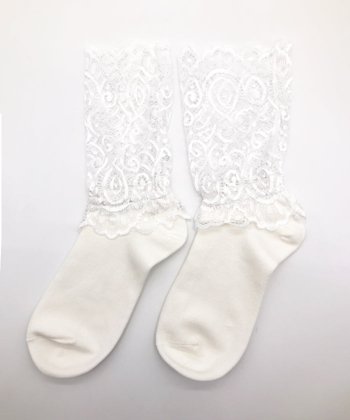 フューティアランド Futier Land レース切替ソックス (ホワイト) ホワイト