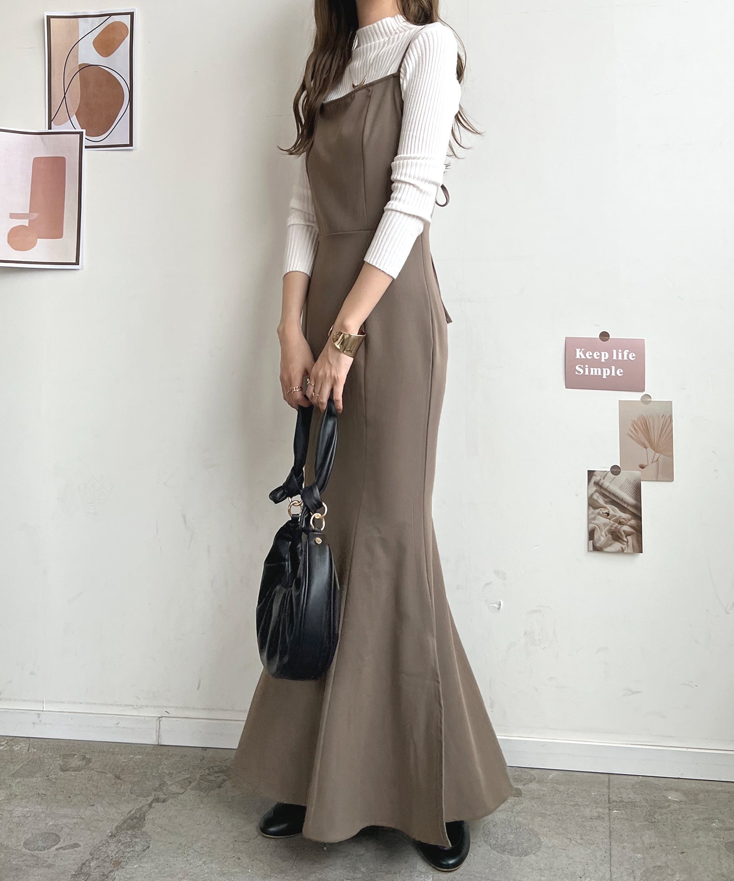 フューティアランド Futier Land マーメイドキャミワンピース (グレージュ) グレージュ