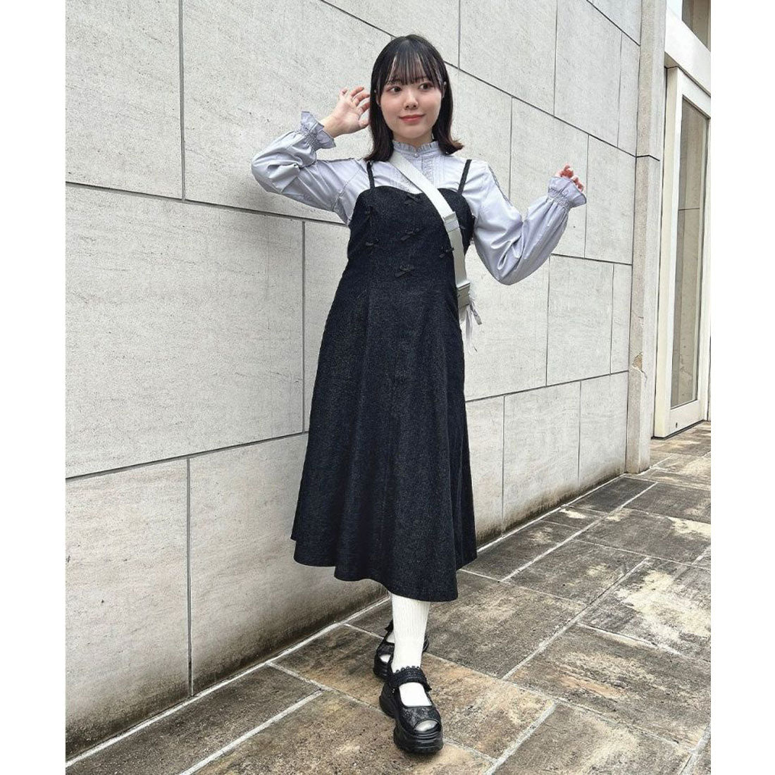 ワンピース JILTU petit ribbon dress pattern petit ribbon dress pattern JILTU petit ribbon dress pattern