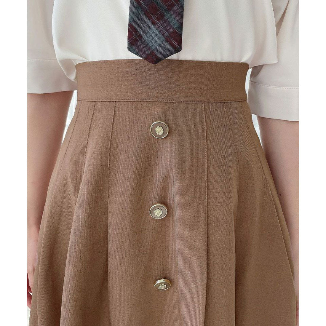 フィント F i.n.t 釦使いパフスリーブジャケットセットアップ (BROWN) BROWN