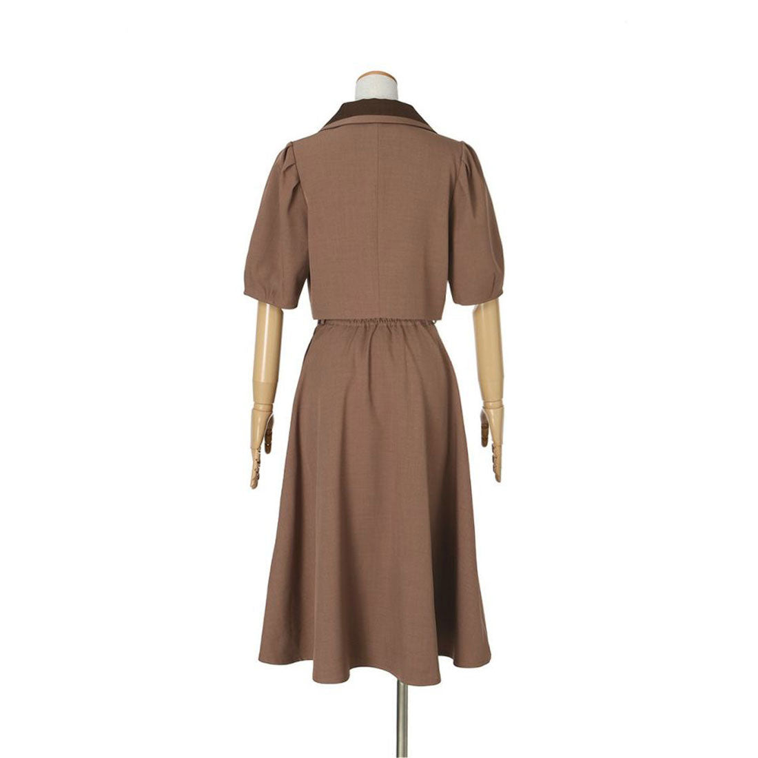 フィント F i.n.t 釦使いパフスリーブジャケットセットアップ (BROWN) BROWN