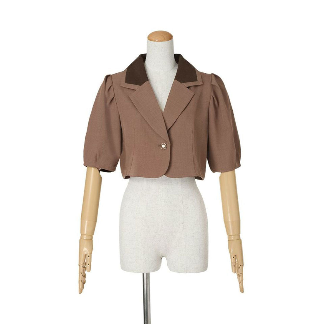 フィント F i.n.t 釦使いパフスリーブジャケットセットアップ (BROWN) BROWN