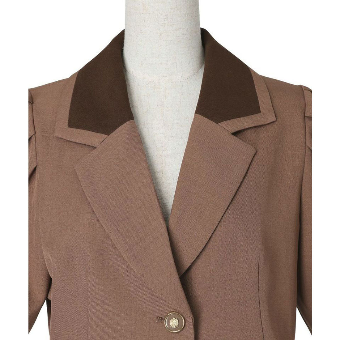 フィント F i.n.t 釦使いパフスリーブジャケットセットアップ (BROWN) BROWN