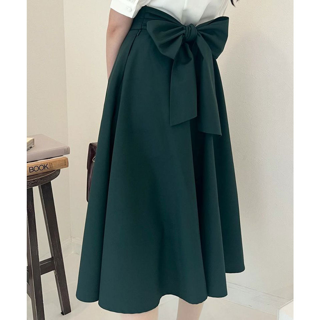 フィント F i.n.t 【サイズ展開あり】コルセットベルト2wayフレアースカート (GREEN) GREEN