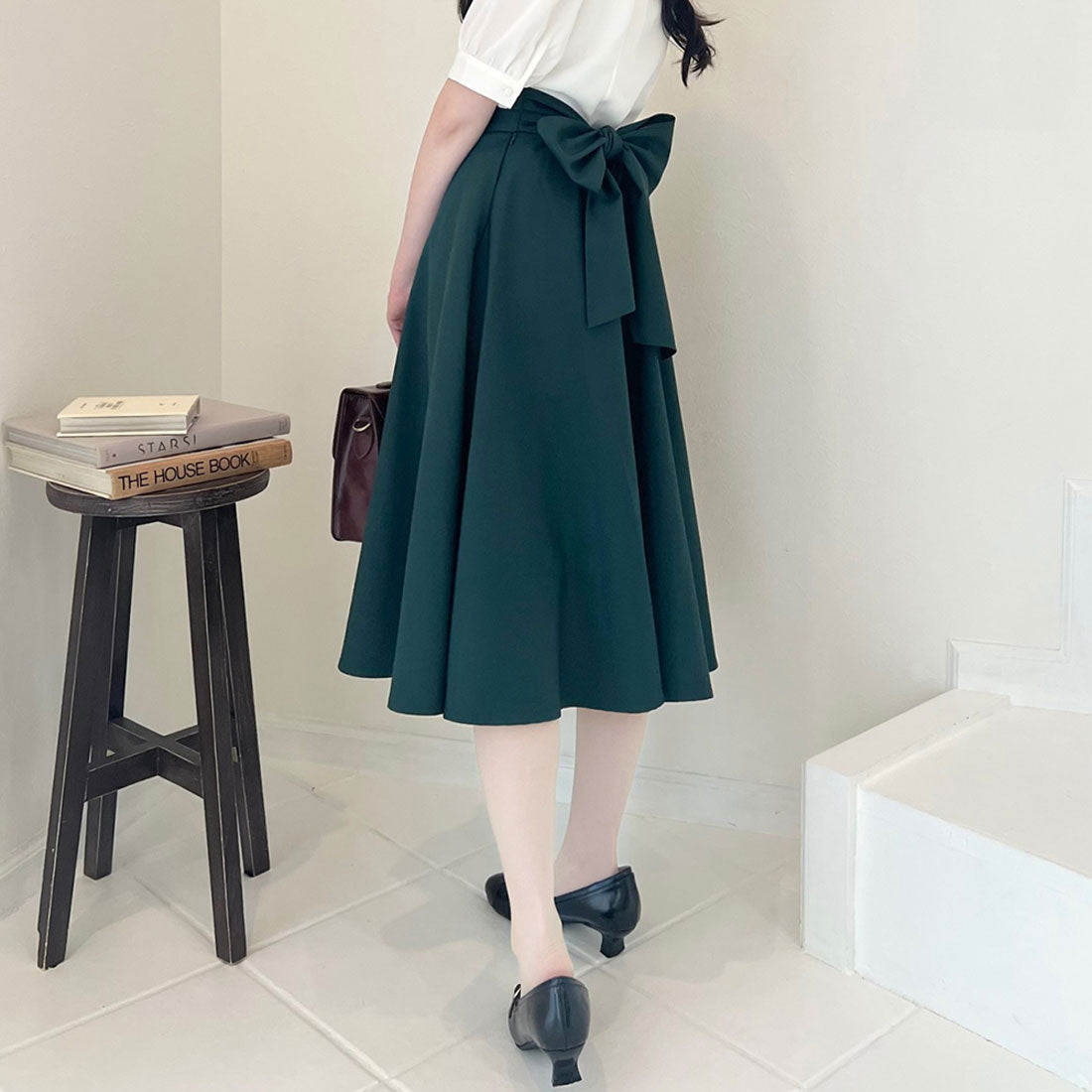 フィント F i.n.t 【サイズ展開あり】コルセットベルト2wayフレアースカート (GREEN) GREEN