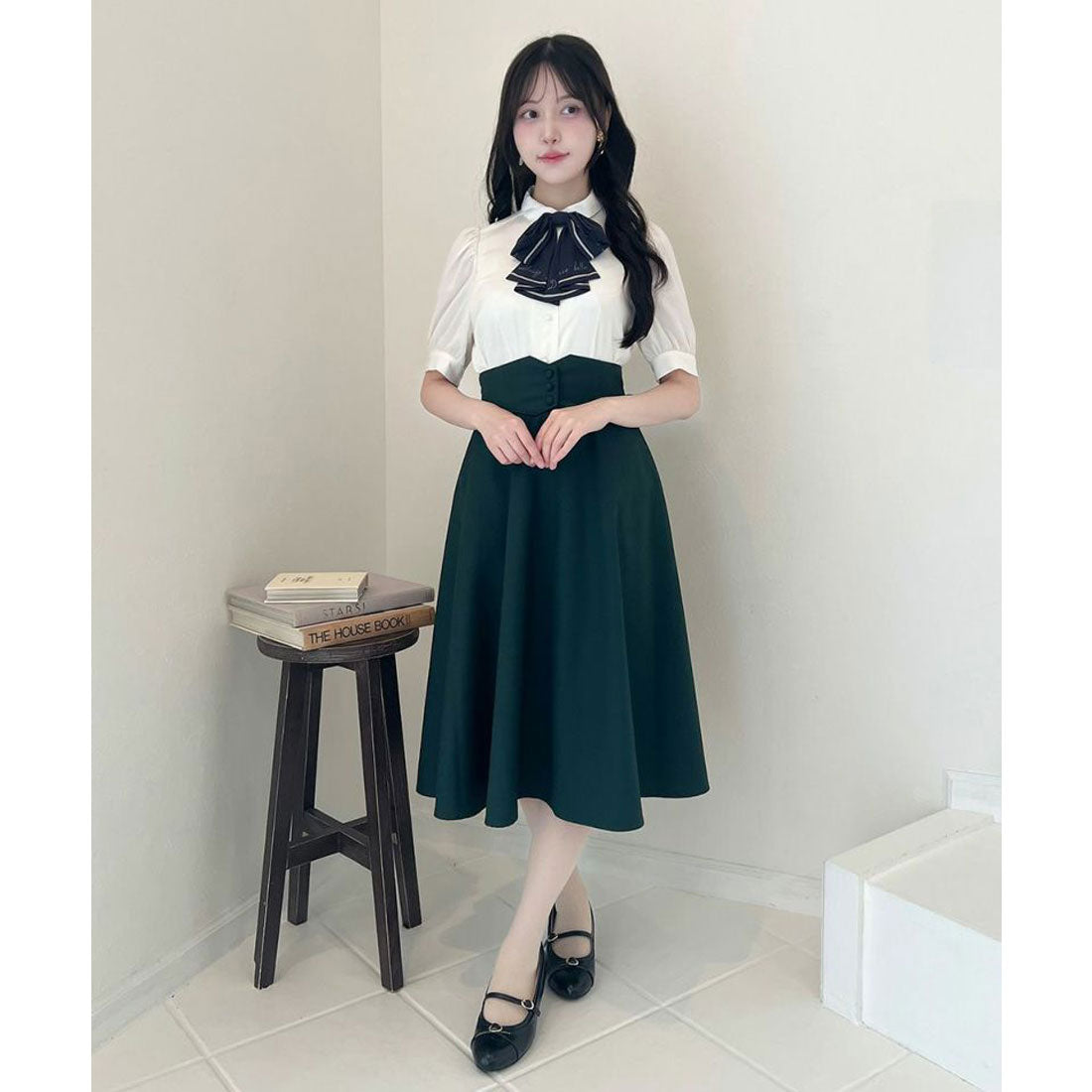 フィント F i.n.t 【サイズ展開あり】コルセットベルト2wayフレアースカート (GREEN) GREEN