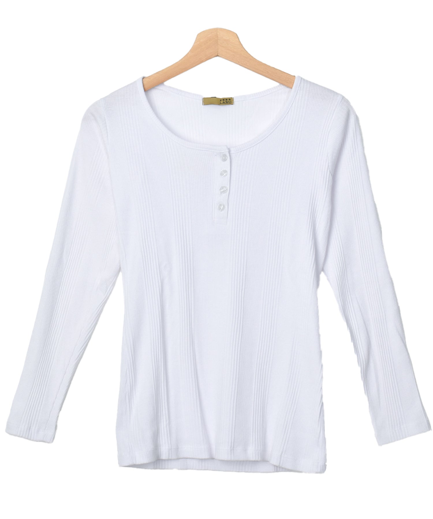 フェルトマリエッタ Felt Maglietta ランダムリブヘンリーネックロングTシャツ (ミックスグレー) ミックスグレー