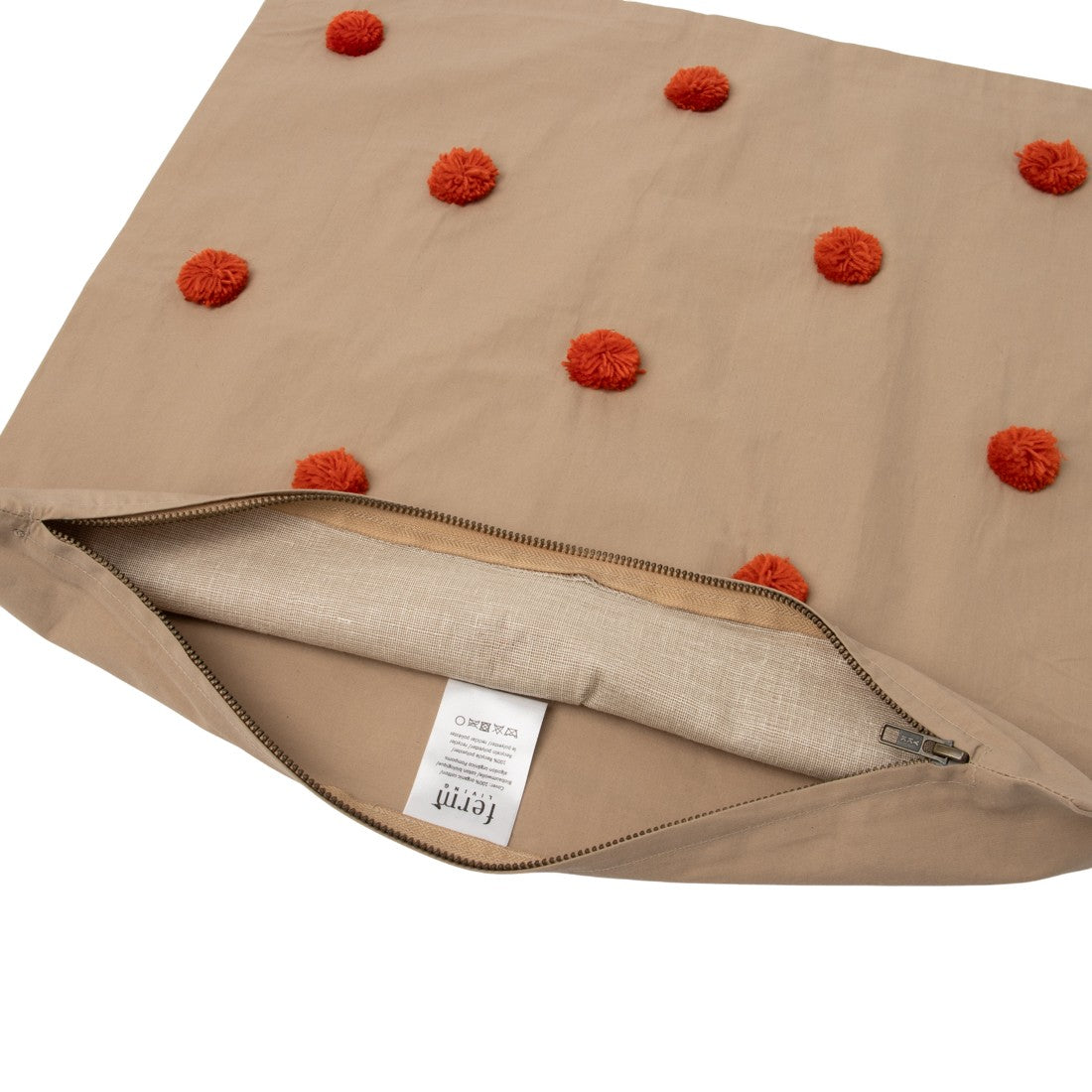 ファームリビング Ferm Living ドット タフテッド クッション カバー クッションカバー (キャメル×レッド) キャメル×レッド