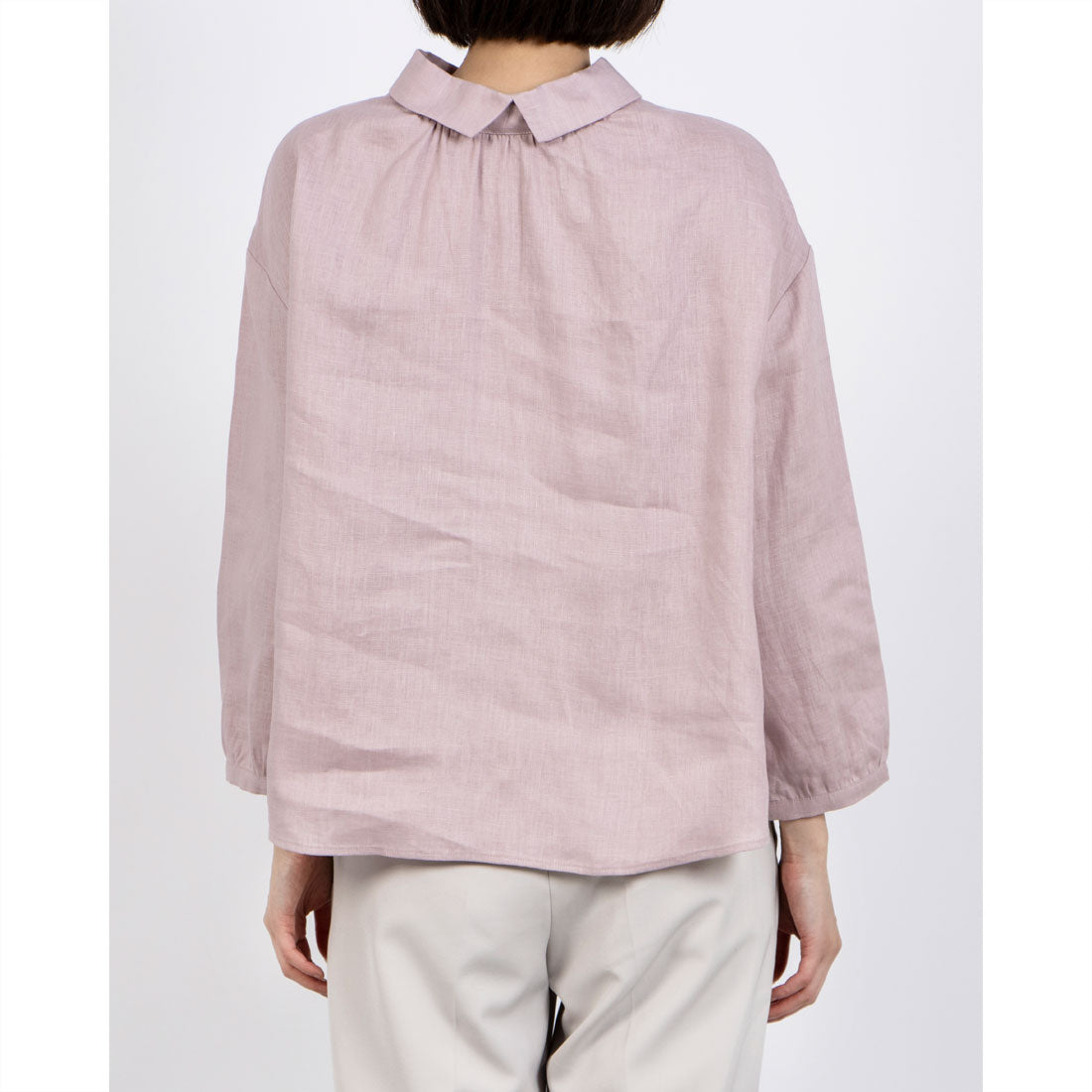 フォーリン アンド コー fall-in&co 大人の抜け感と可愛さ叶えるリネン ブラウス 日除けにも活躍可能 リネン100% 薄藤色 230503-1 (薄藤色) 薄藤色