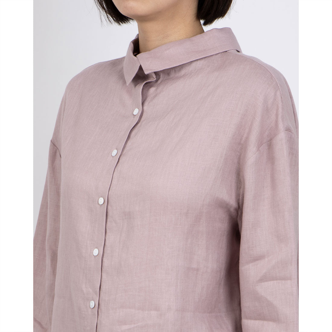 フォーリン アンド コー fall-in&co 大人の抜け感と可愛さ叶えるリネン ブラウス 日除けにも活躍可能 リネン100% 薄藤色 230503-1 (薄藤色) 薄藤色