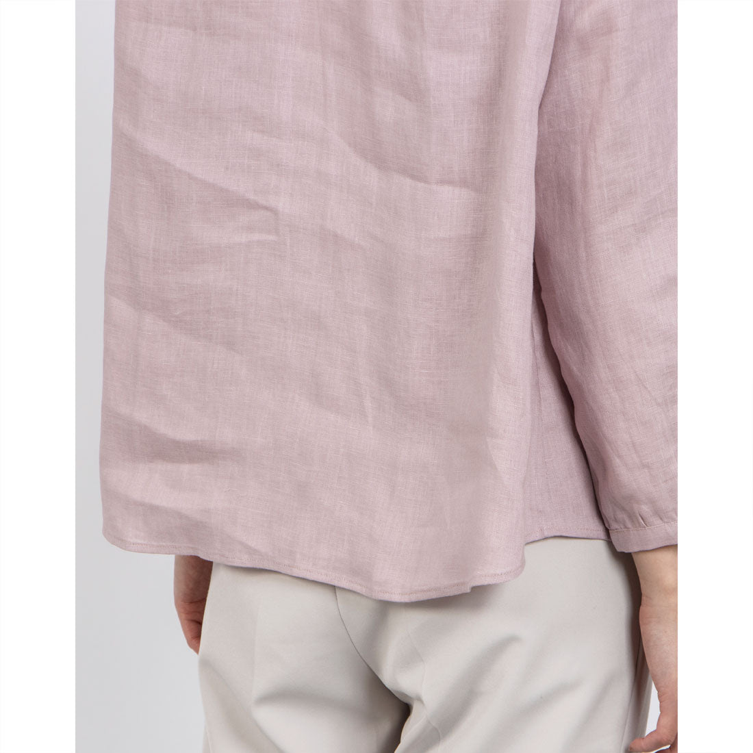 フォーリン アンド コー fall-in&co 大人の抜け感と可愛さ叶えるリネン ブラウス 日除けにも活躍可能 リネン100% 薄藤色 230503-1 (薄藤色) 薄藤色