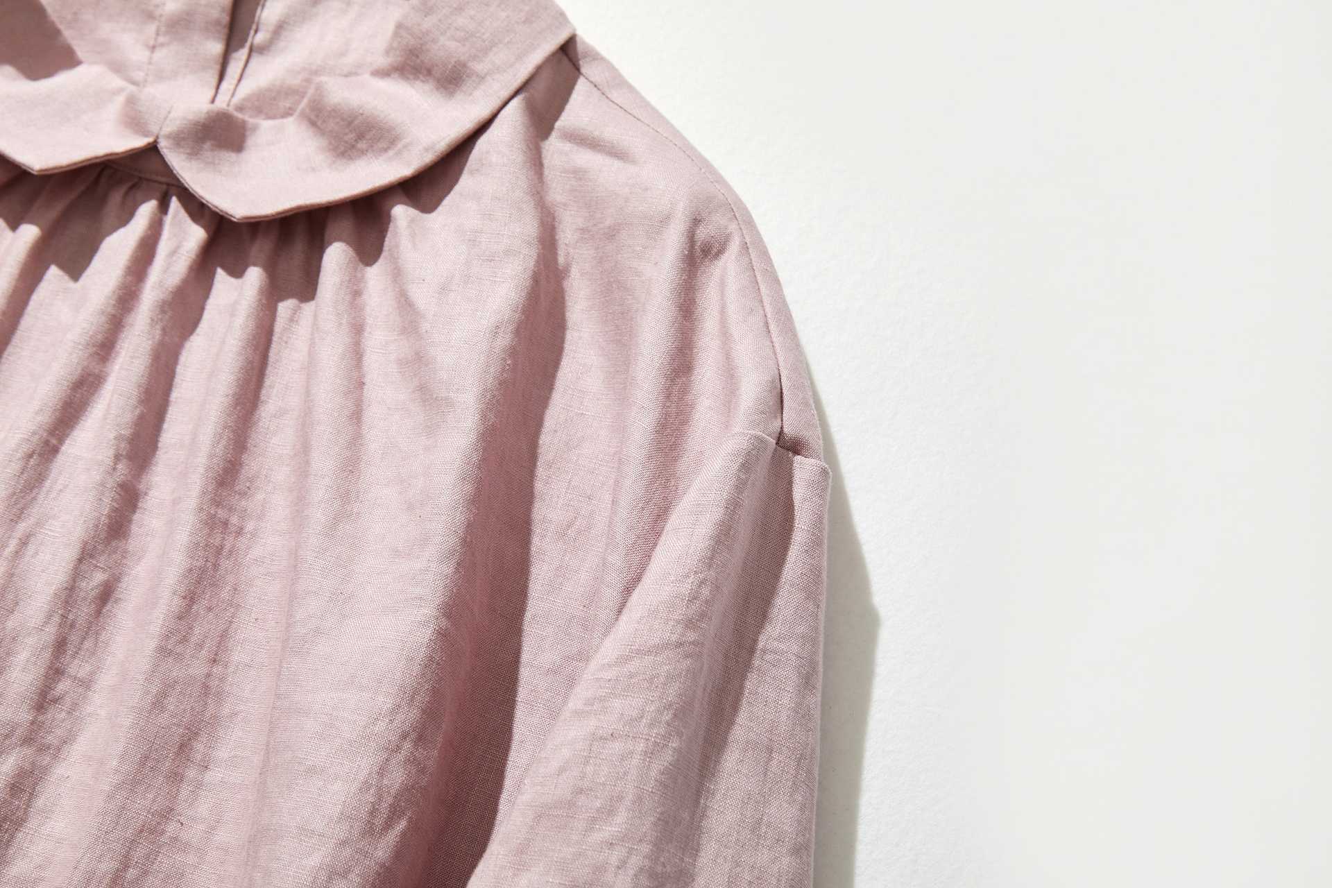 フォーリン アンド コー fall-in&co 大人の抜け感と可愛さ叶えるリネン ブラウス 日除けにも活躍可能 リネン100% 薄藤色 230503-1 (薄藤色) 薄藤色