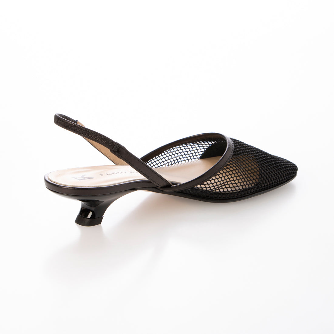 ファビオルスコーニ FABIO RUSCONI スクエアトウネットバックバンドパンプス (ブラックコンビ) ブラックコンビ