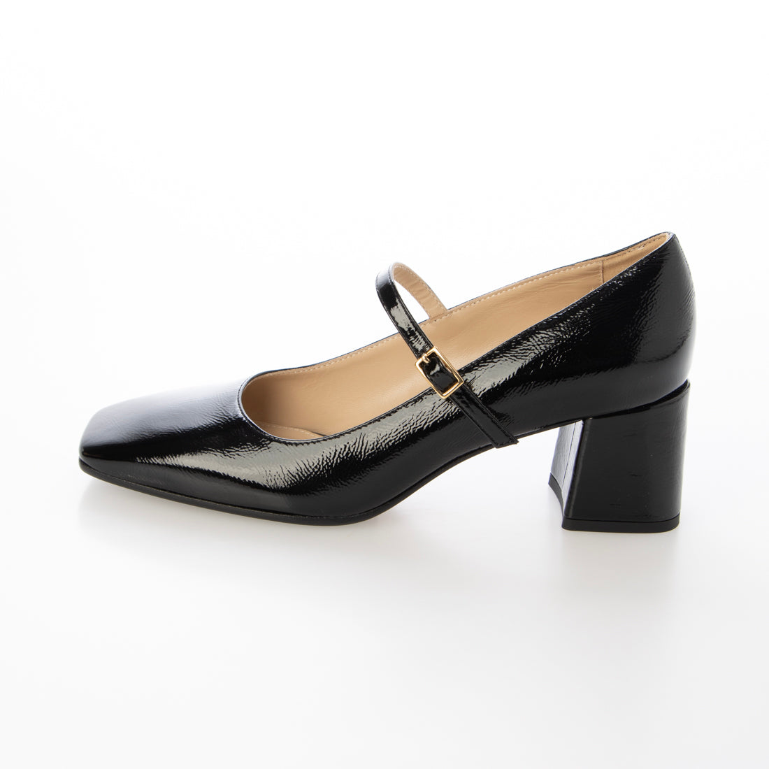 ファビオルスコーニ FABIO RUSCONI スクエアトウワンストラップパンプス (ブラックエナメル) ブラックエナメル