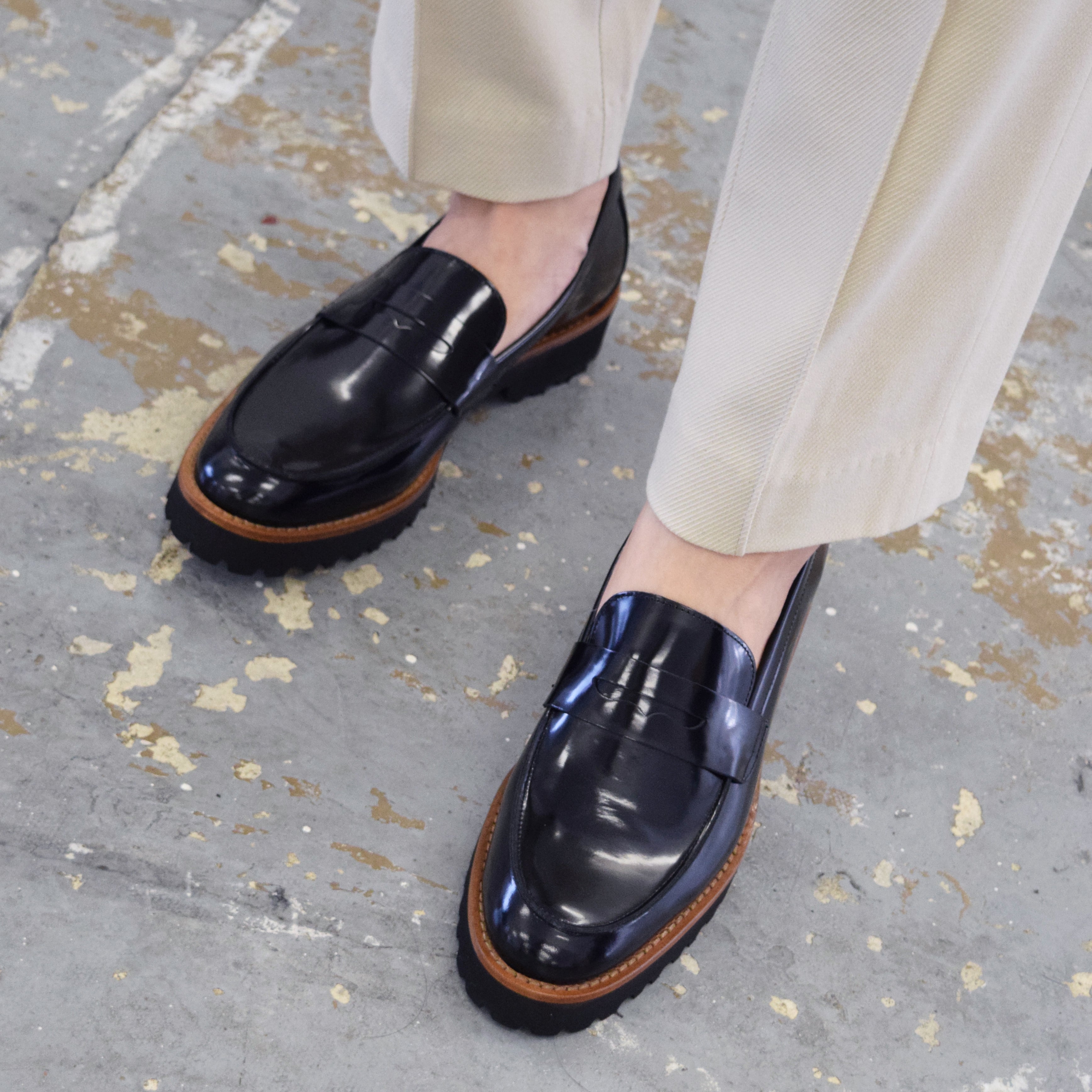 ファビオルスコーニ FABIO RUSCONI EVAタンクソールモカシューズ (ブラック) ブラック