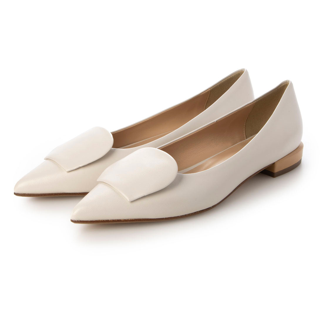 ファビオルスコーニ FABIO RUSCONI ローヒールポインテッドトウパンプス (アイボリーコンビ) アイボリーコンビ