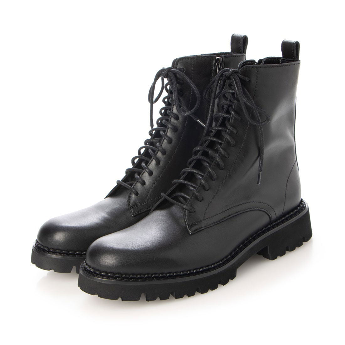 【訳あり新品】 ファビオルスコーニ FABIO RUSCONI レースアップブーツ (ブラック) ブラック