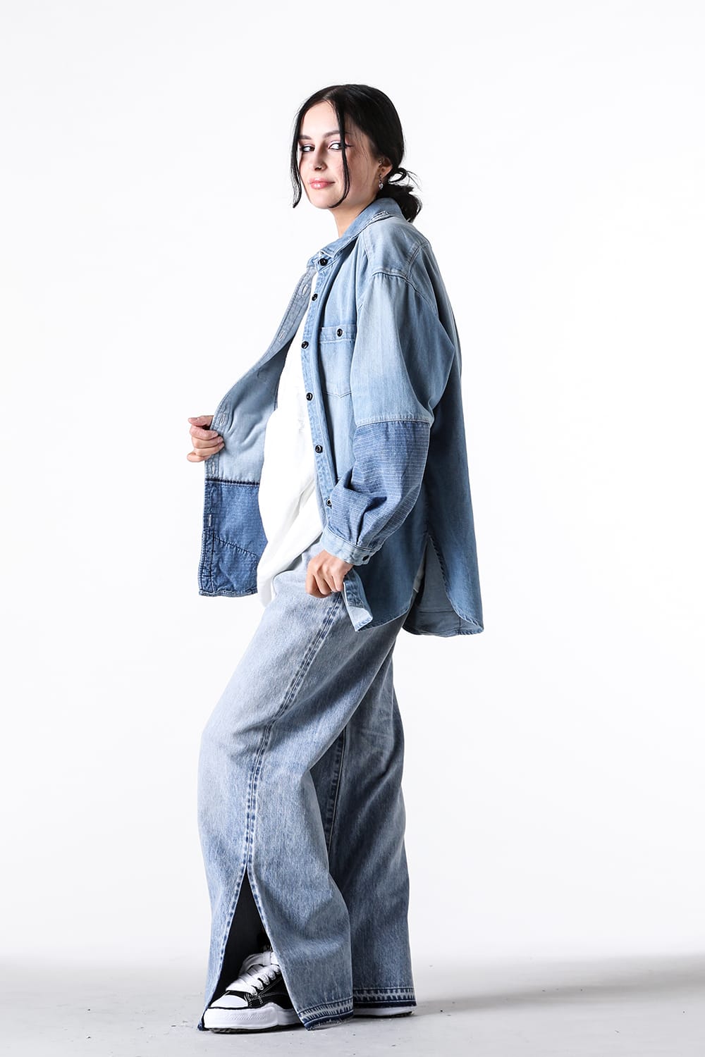 ファンダメンタル FDMTL WOMENS FIT FLARE DENIM LIGHT WASH (Indigo) Indigo
