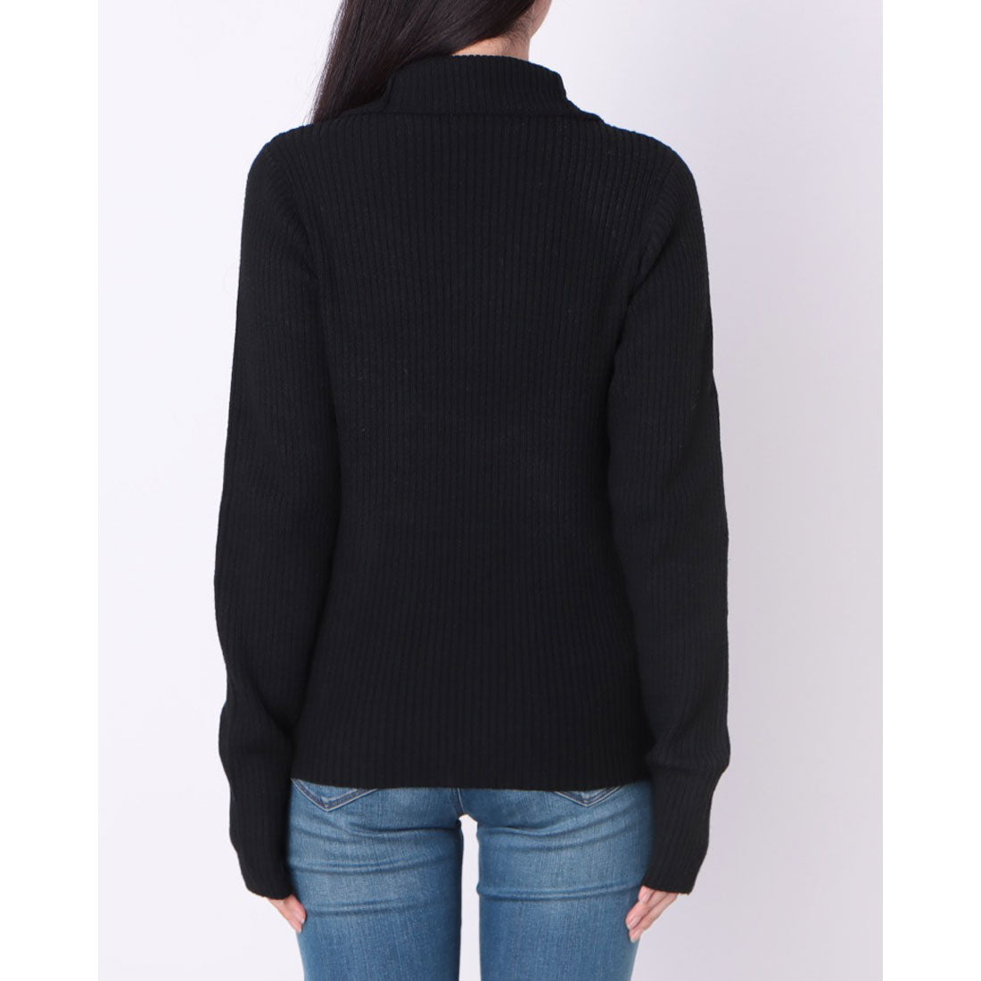 フェピュール feepur 【ハンドウォッシャブル】ハーフジップリブニット/ (BLK) BLK