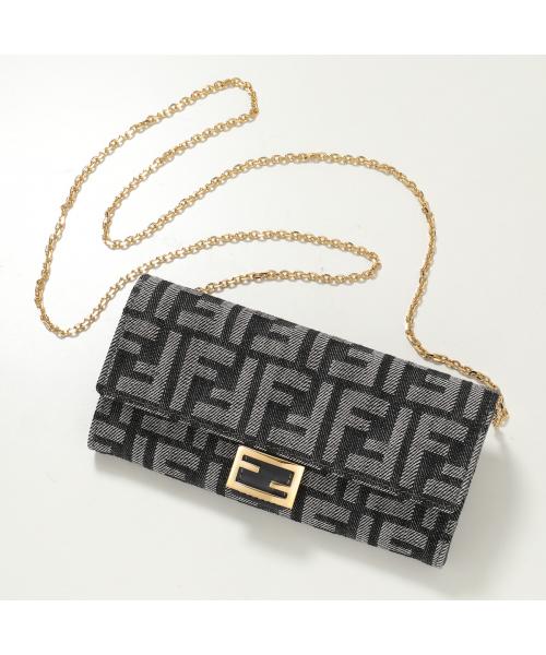 フェンディ FENDI FENDI チェーンウォレット CHAIN CONTINETAL 8M0365 AUT4 (F1UJ5/BLACK+DARK-BL) F1UJ5/BLACK+DARK-BL