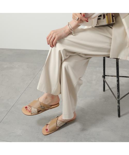 フェンディ FENDI FENDI KIDS サンダル JMR443 AHGY ズッカ柄 クロスベルト (F1JGR/BLU+BLU) F1JGR/BLU+BLU