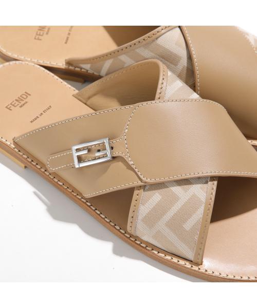 フェンディ FENDI FENDI KIDS サンダル JMR443 AHGY ズッカ柄 クロスベルト (F1JGR/BLU+BLU) F1JGR/BLU+BLU