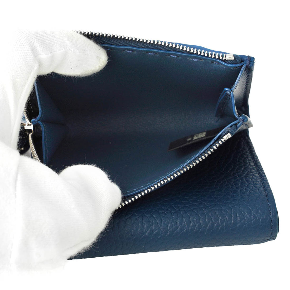 フェンディ FENDI 3つ折り財布 ビーカブー MICRO TRIFOLD SELLERIA WALLET 8M0499 ARC1 F0E2H BLUE