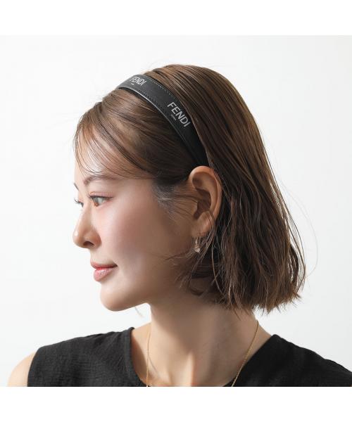 フェンディ FENDI FENDI カチューシャ FXQ978 ANDR ラムレザー ロゴ (F0QA1/BLACK) F0QA1/BLACK