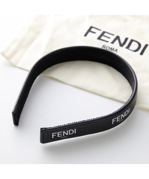 フェンディ FENDI FENDI カチューシャ FXQ978 ANDR ラムレザー ロゴ (F0QA1/BLACK) F0QA1/BLACK