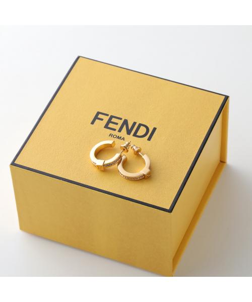 フェンディ FENDI FENDI フープピアス FOREVER フォーエバー 8AL216 ATEP (F089U/SOFT-GOLD+CRYSTAL) F089U/SOFT-GOLD+CRYSTAL