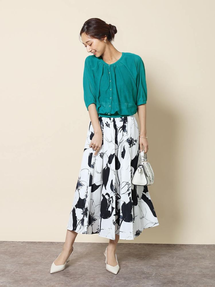 フェンネル FENNEL パールアクセントシアーカーディガン (サンドベージュ) サンドベージュ