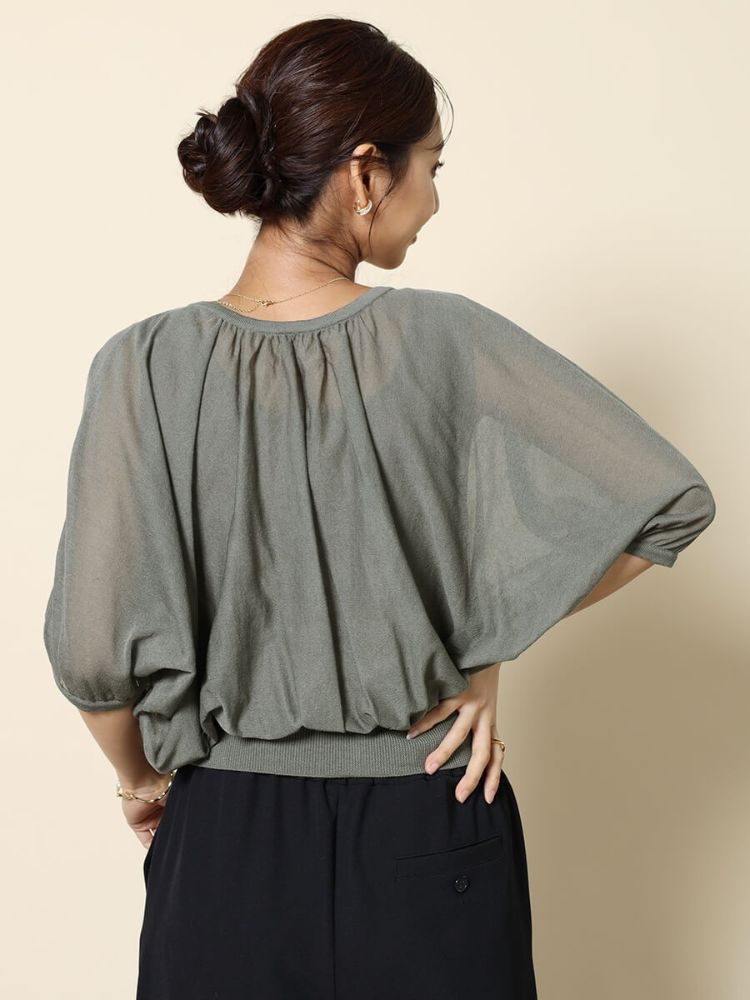 フェンネル FENNEL パールアクセントシアーカーディガン (サンドベージュ) サンドベージュ