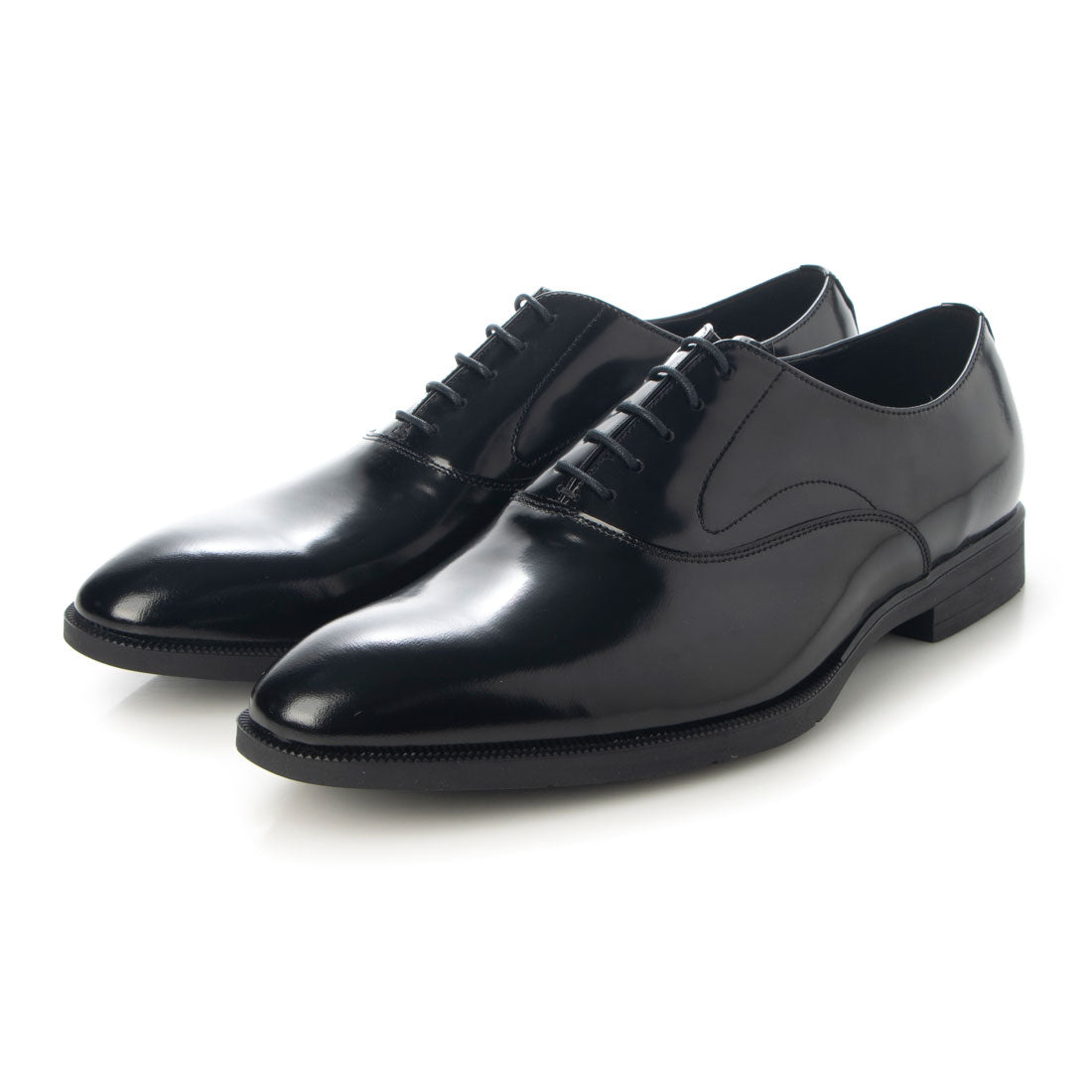 フィウーメ FIUME ソフトガラスレザープレーントゥ,ブラック