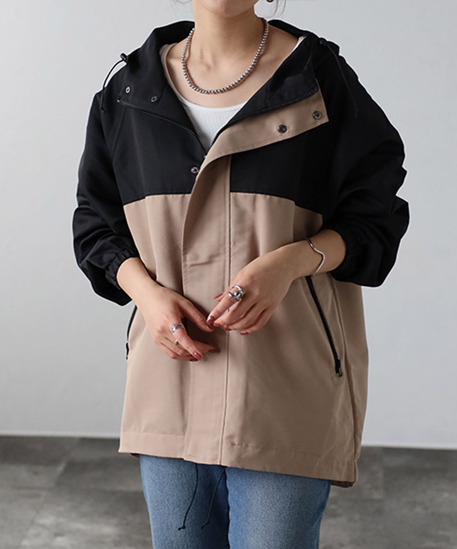 フィズ Fizz フード付きマウンテンパーカー  AW マンパ オーバーサイズ アウトドア