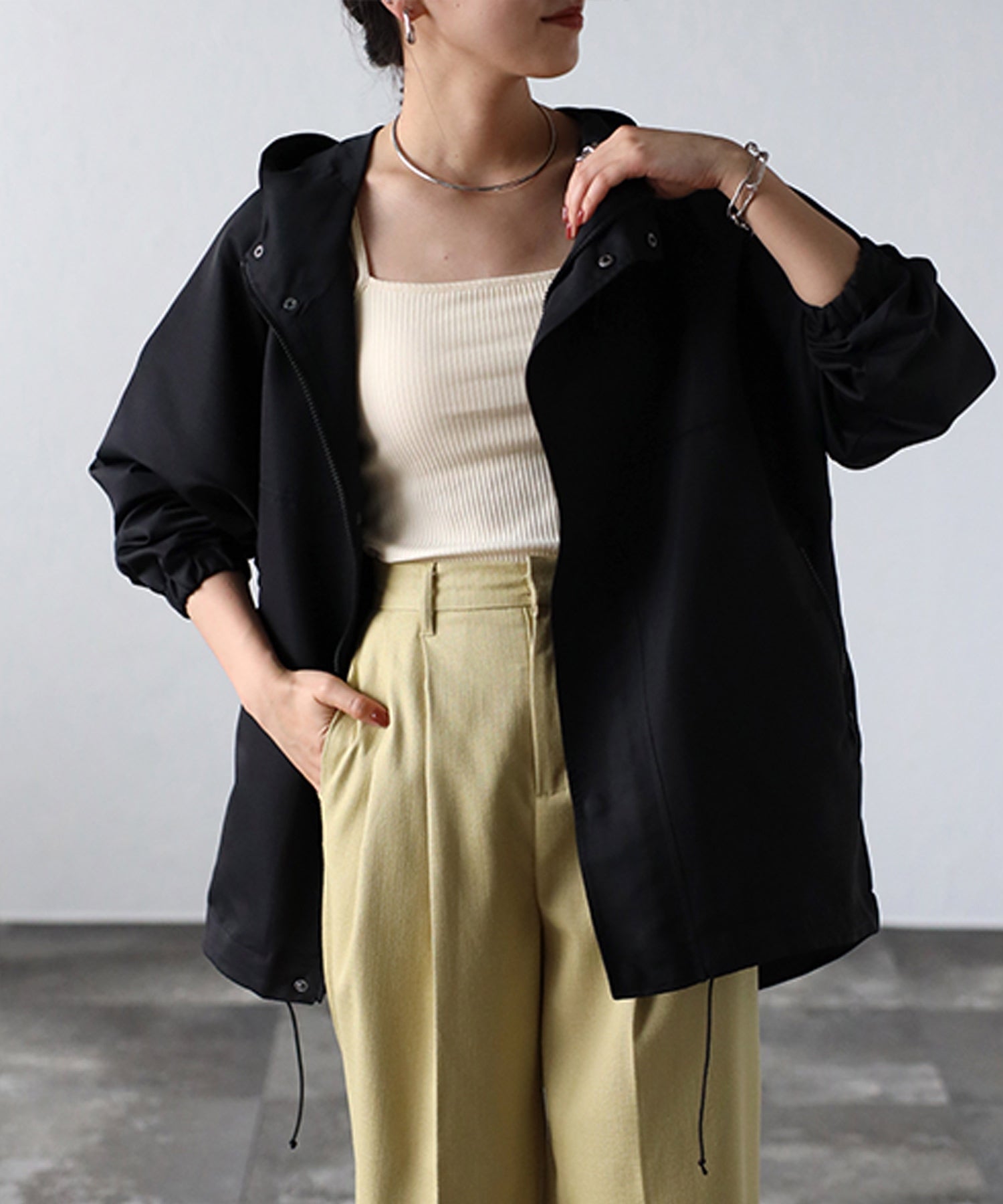 フィズ Fizz フード付きマウンテンパーカー  AW マンパ オーバーサイズ アウトドア