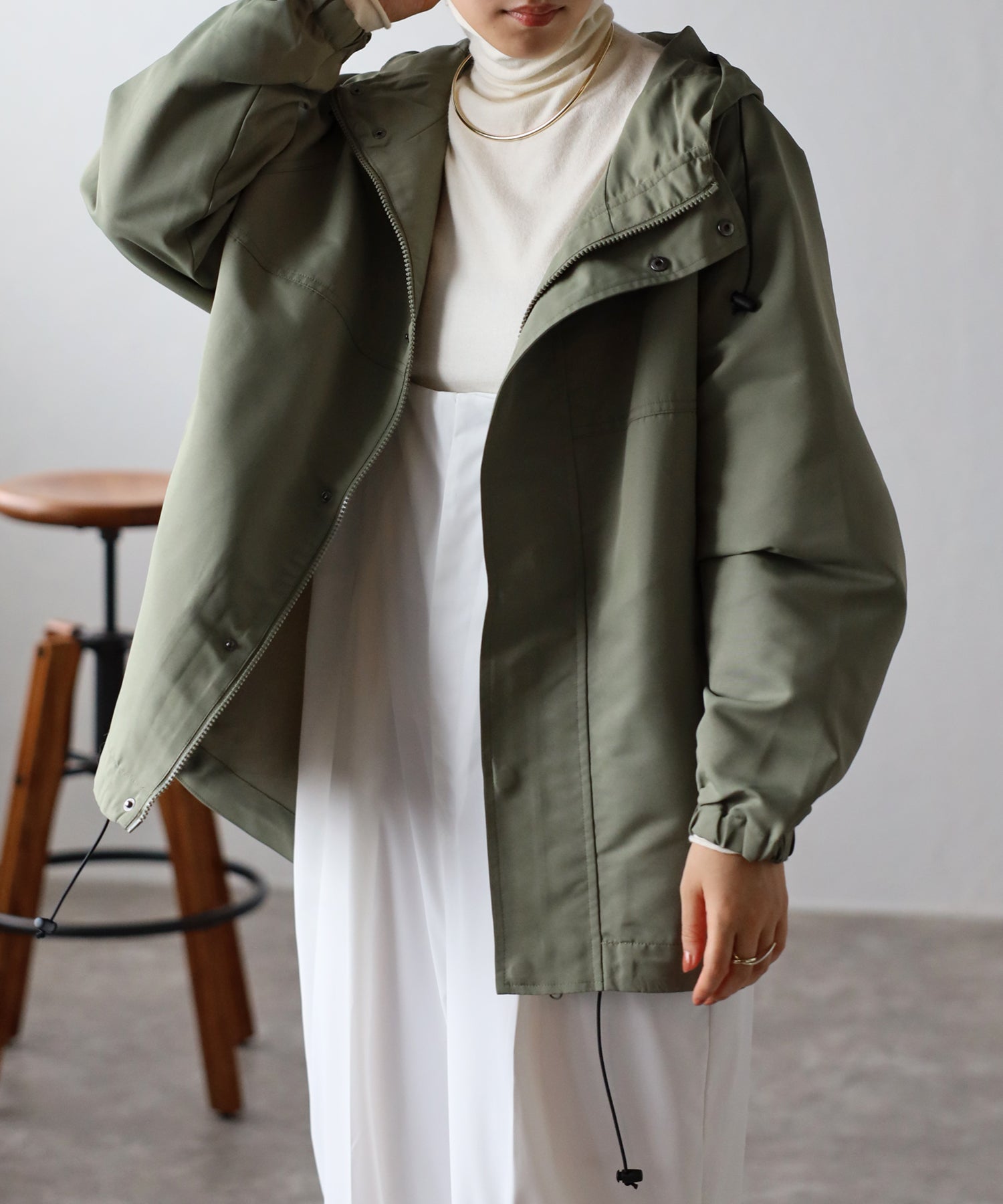 フィズ Fizz フード付きマウンテンパーカー  AW マンパ オーバーサイズ アウトドア