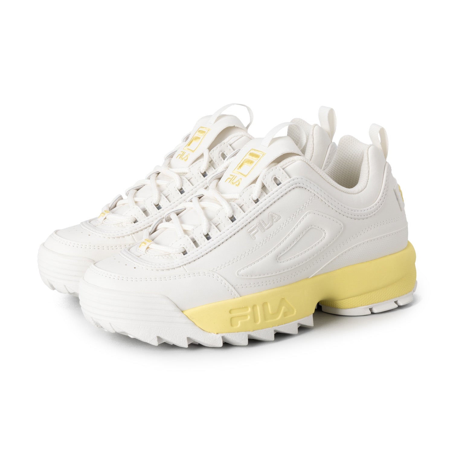 フィラ FILA DISRUPTOR II / ディスラプターツー / カジュアルスニーカー / 厚底 (BLANC DE BLANC/LEMONADE) BLANC DE BLANC/LEMONADE