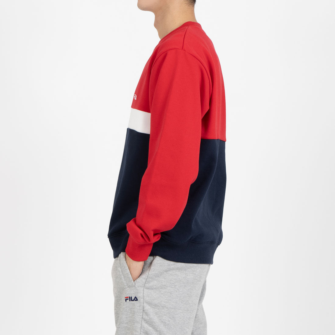 フィラ FILA 切替クルーネックトレーナー / SWITCHING CREW NECK / カジュアルウェア / メンズ (RD0) RED