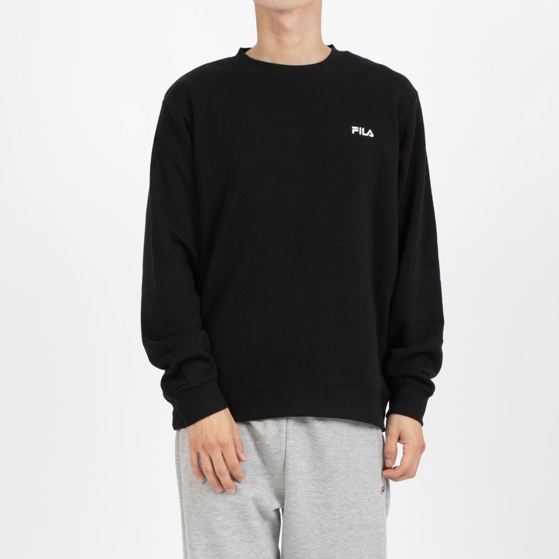 フィラ FILA ワンポイントクルーネックトレーナー / ONE-POINT CREW NECK SHIRTS / カジュアルウェア / メンズ (BK0) BLACK