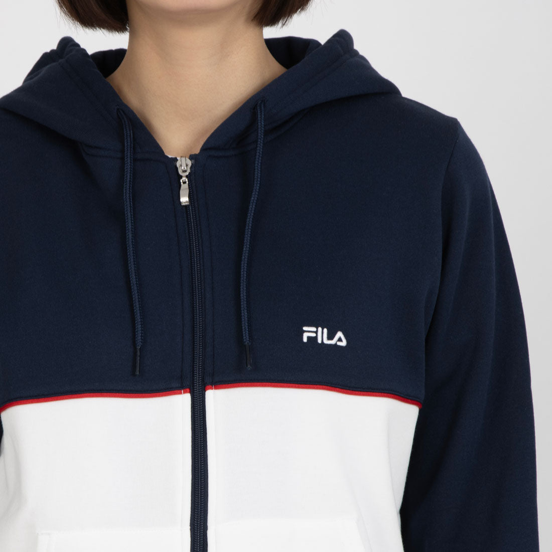 フィラ FILA 切替ジップフーディ / SWITCHING ZIP HOODIE / カジュアルウェア / レディース (NV0) NAVY