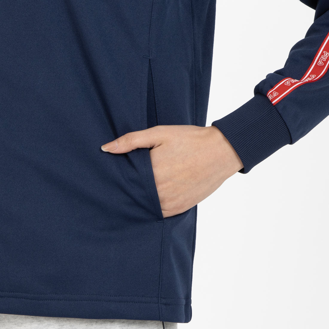 フィラ FILA ロゴテープジャージジャケット / LOGO TAPED JERSEY JACKET / カジュアルウェア / レディース (NV0) NAVY