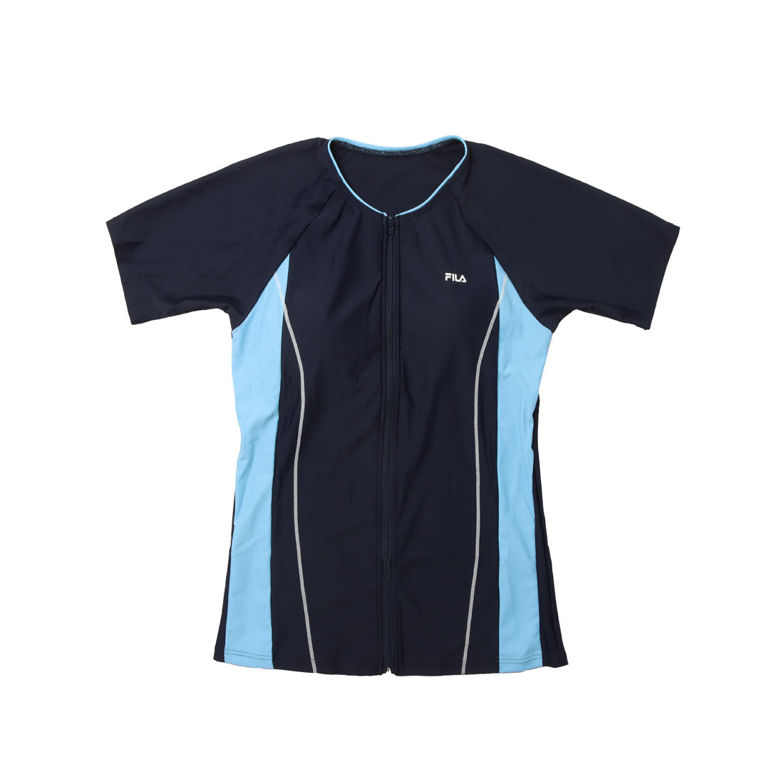 フィラ FILA 配色袖付フルジップセパレート水着大寸 (ネイビー) ネイビー