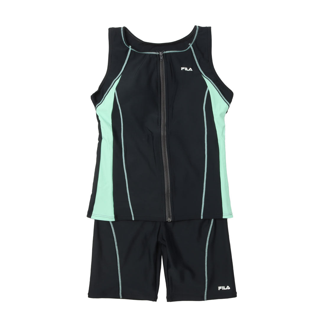 フィラ FILA 配色フルジップセパレート水着 (グレー) グレー